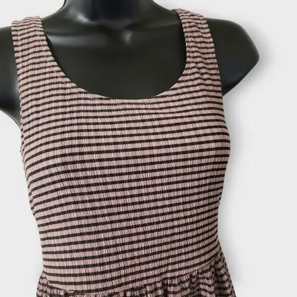 Disturbia Midora Crinkle Check Plaid Mini Skater Dress Pink Black Sz 2US Goth - Picture 4 of 11